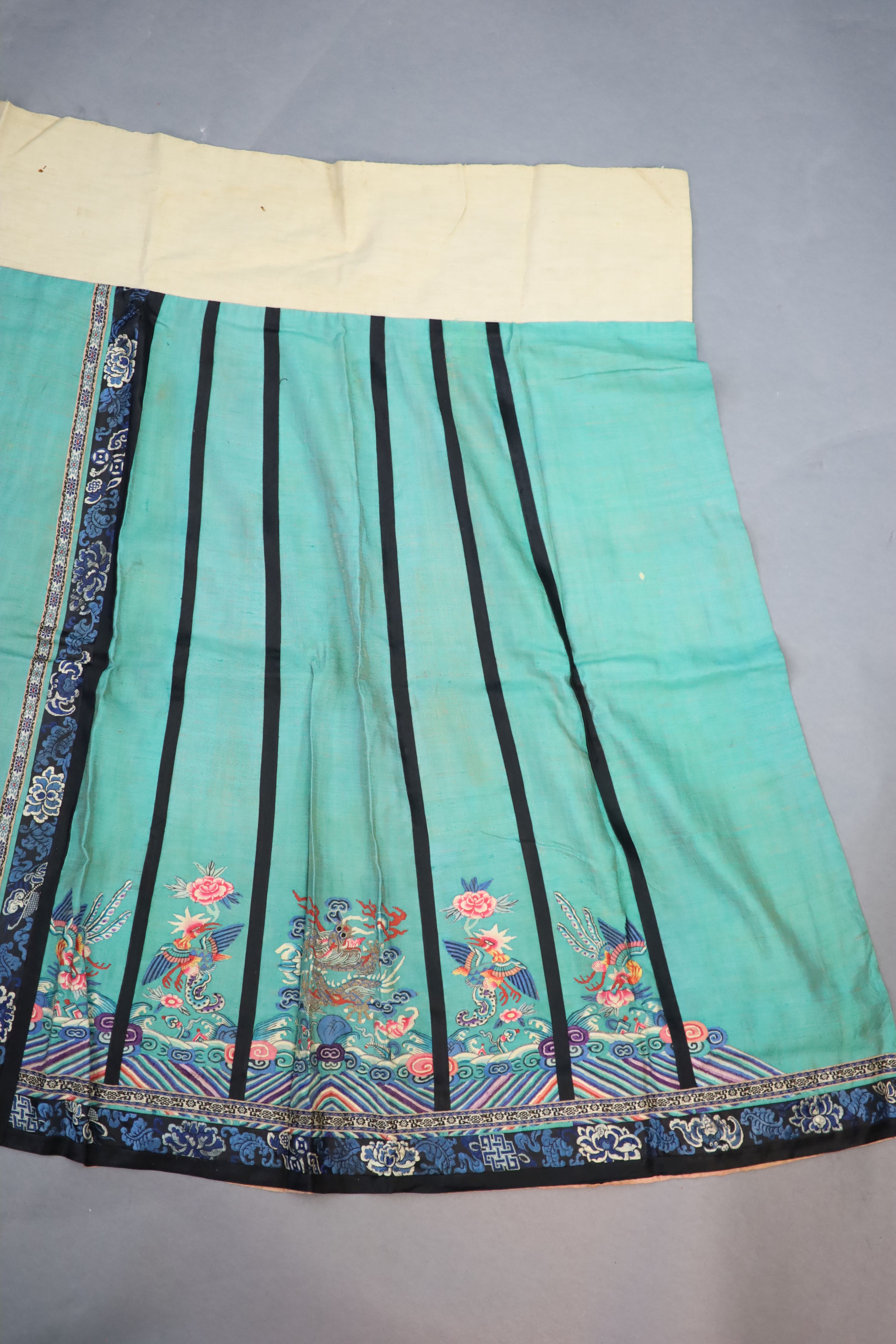 A 19th century Chinese silk kesi woven skirt